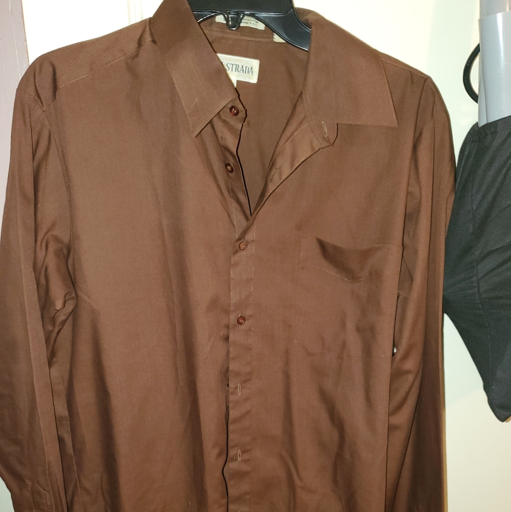 La Strada Men's Dress Shirt L 16-16 1/2"